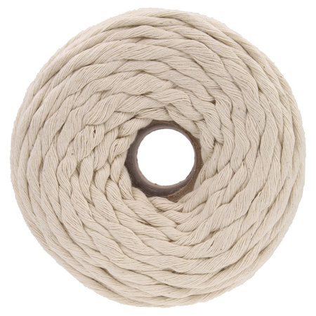 Sznurek bawełniany skręcany do makramy eco 5mm ivory 