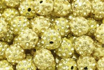 Koraliki Disco Ball do Shamballa z Kryształkami yellow 10mm