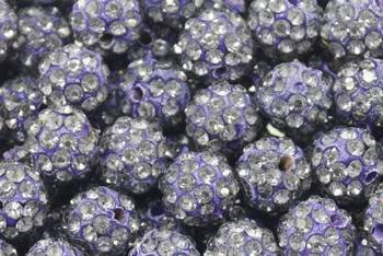 Koraliki Disco Ball do Shamballa z Kryształkami purple 10mm