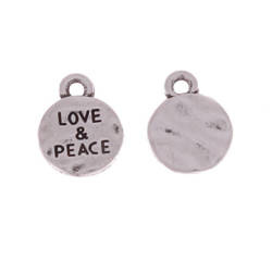 Zawieszka charms wisior love peace 13.5x10mm