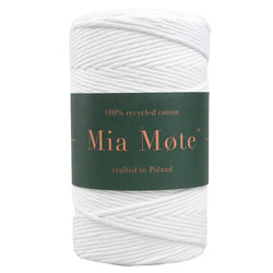 Mia Mote™ Classic Line Sznurek bawełniany skręcany do makramy 3mm chalk