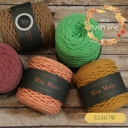 Mia Mote™ Lush Line Sznurek bawełniany 5mm fuchsyt Nowy Splot