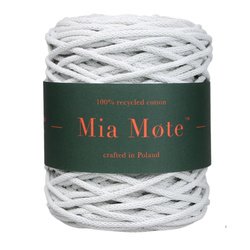 Mia Mote™ / Thinny Line / Sznurek Bawełniany pleciony / Do Makramy / 3mm / Grey White