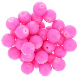 Koraliki Szklane Powlekane Smooth różowy pink 10mm