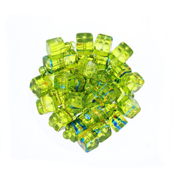 Koraliki Szklane kostki malowane zielony 8x8mm