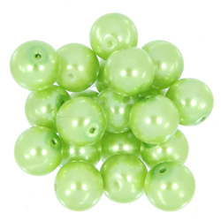 Koraliki kula paciorki szklane perła perełki zielony jasny 12mm