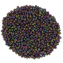 Koraliki paciorki szklane drobne seed beads do beadingu sutaszu 2mm czarny AB
