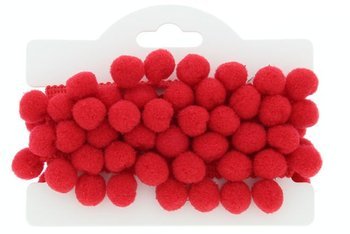 Taśma dekoracyjna z pomponami 20mm Pompon czerwony 10mm