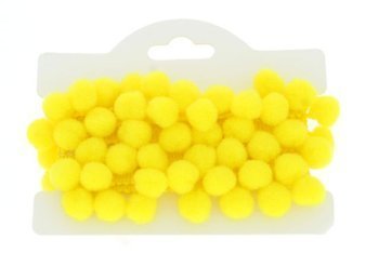 Taśma dekoracyjna z pomponami 20mm Pompon żółty 10mm