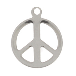 Zawieszka Stal Chirurgiczna peace sign 17x14x1mm