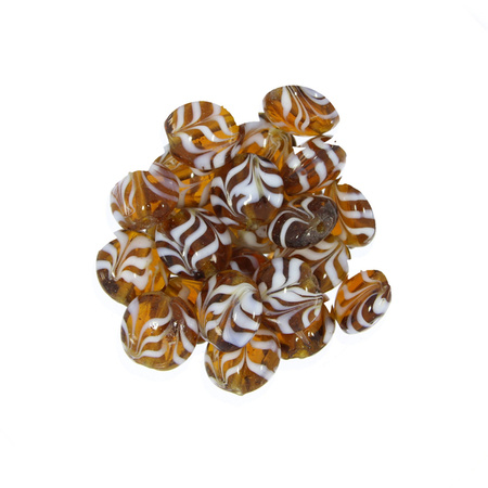 Koraliki Szkło Lampwork Moneta brązowy 15mm