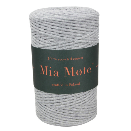 Mia Mote™ Classic Line Sznurek bawełniany skręcany do makramy 2mm basalt grit