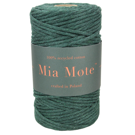 Mia Mote™ Classic Line Sznurek bawełniany skręcany do makramy 5mm emerald