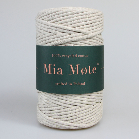 Mia Mote™ Classic Line Sznurek bawełniany skręcany do makramy 5mm ivory