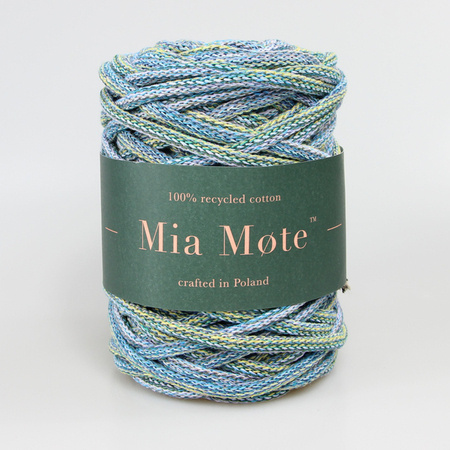 Mia Mote™ Extra Lush Line Sznurek bawełniany pleciony do maramy 7mm striped blue