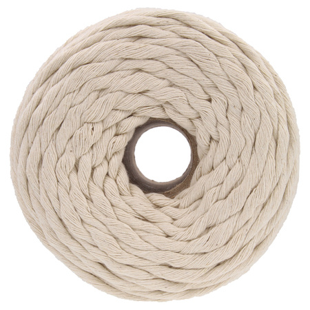 Sznurek bawełniany skręcany do makramy eco 5mm ivory 