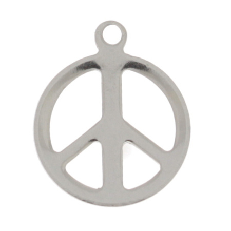 Zawieszka Stal Chirurgiczna peace sign 17x14x1mm